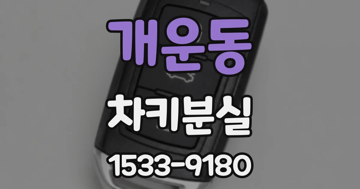 개운동 차키분실
