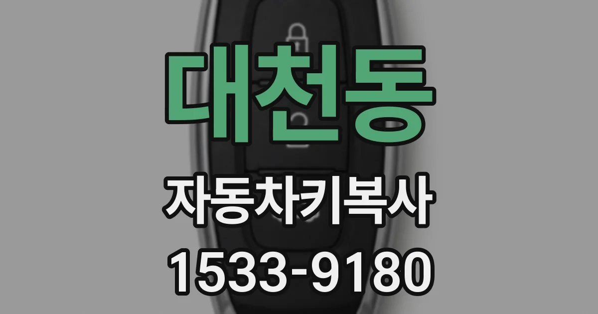 대천동 자동차키복사