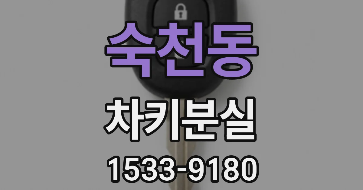 숙천동 차키분실