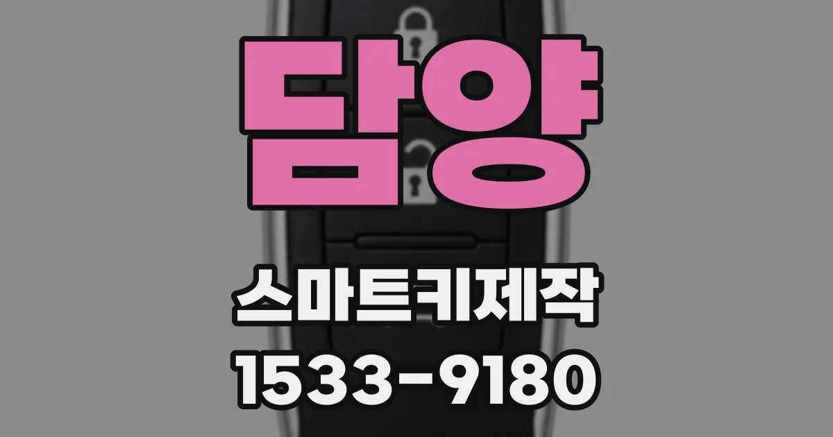 담양 스마트키제작