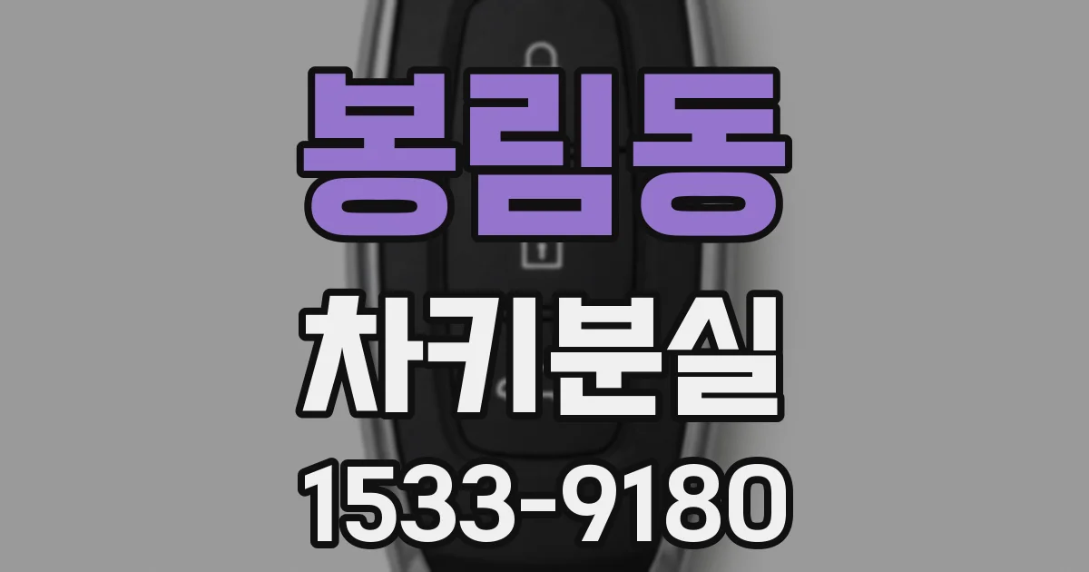 봉림동 차키분실