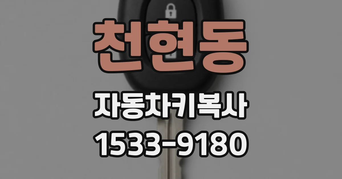 천현동 자동차키복사
