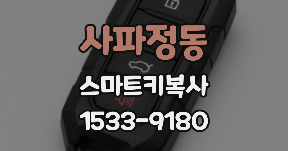 사파정동 스마트키복사