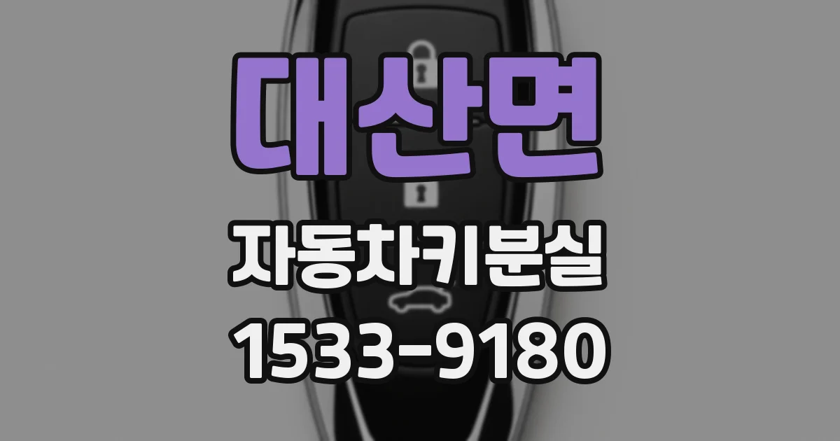대산면 자동차키분실