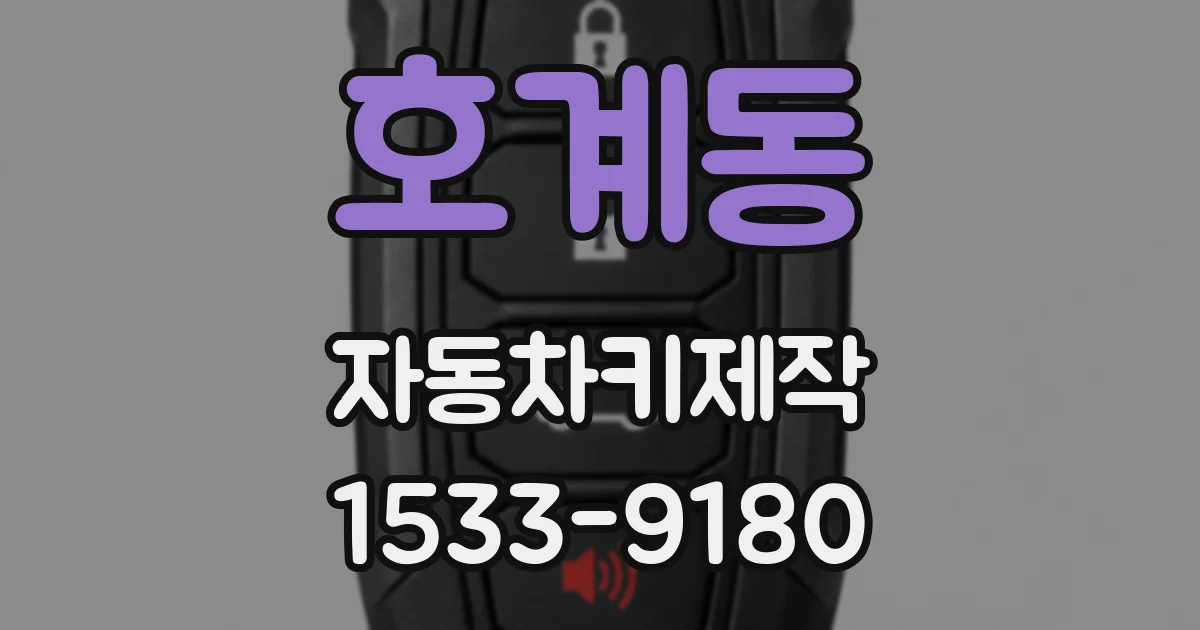 호계동 자동차키제작