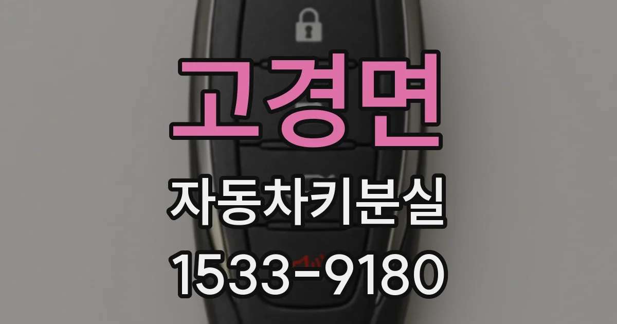 고경면 자동차키분실