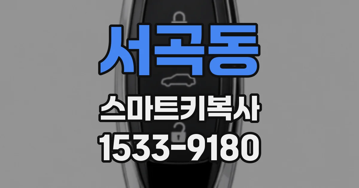 서곡동 스마트키복사