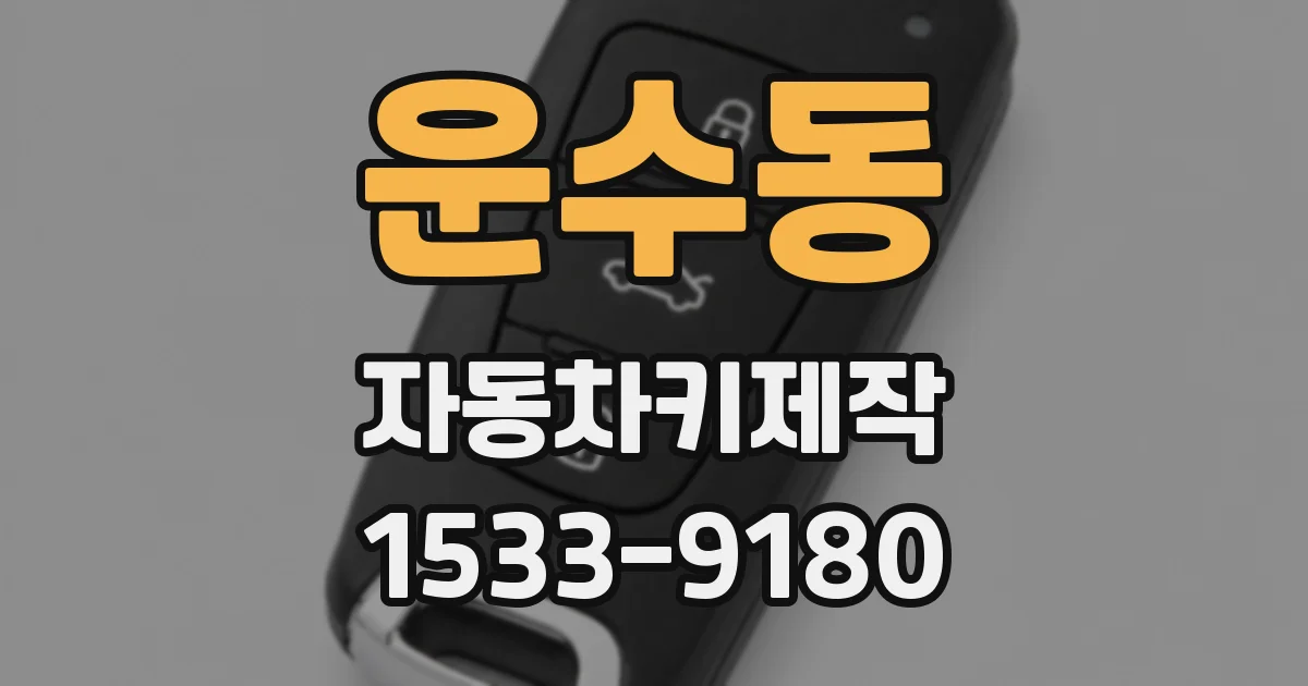 운수동 자동차키제작