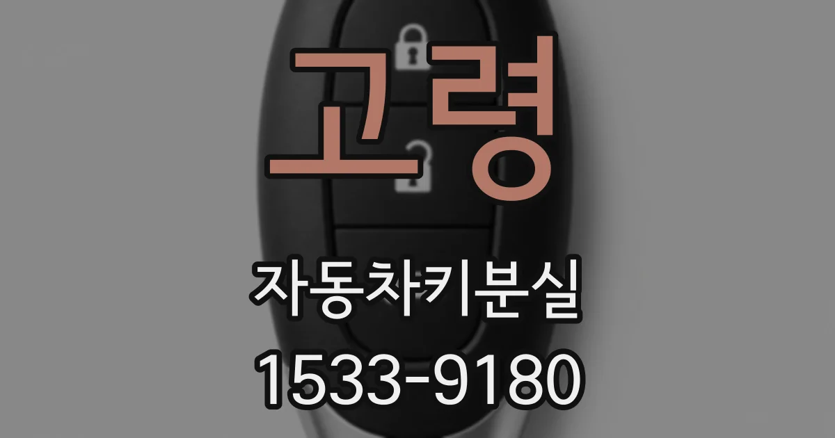 고령 자동차키분실