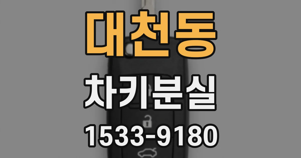 대천동 차키분실