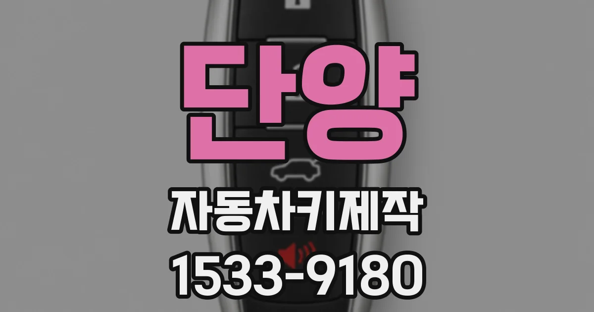 단양 자동차키제작