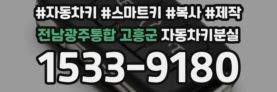 전남광주통합 고흥군 자동차키분실