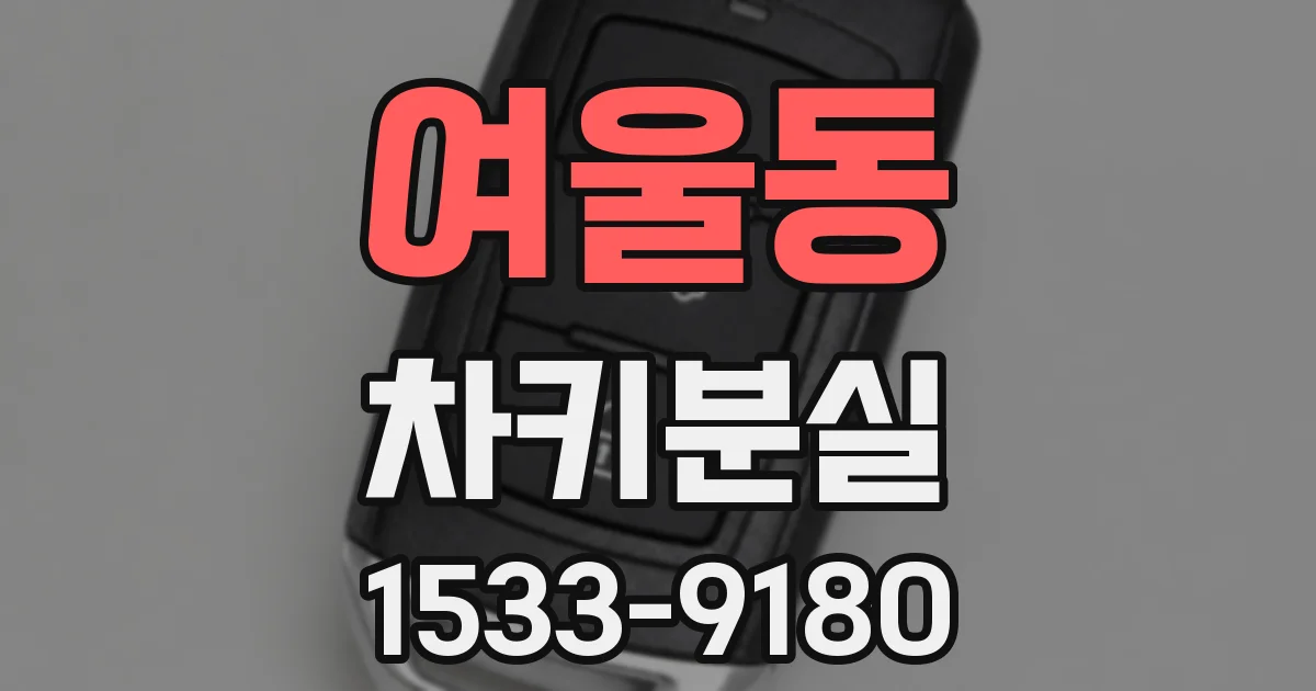 여울동 차키분실