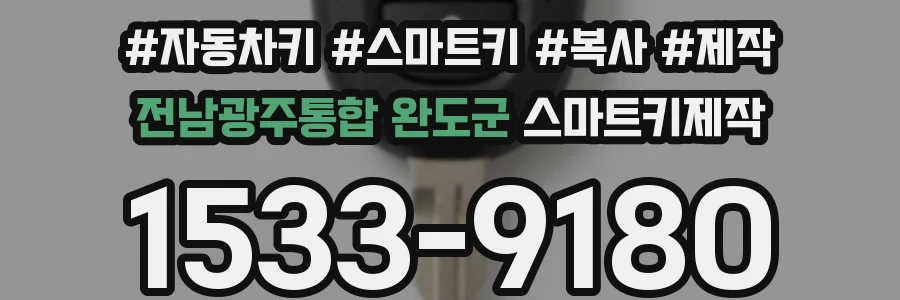 전남광주통합 완도군 스마트키제작