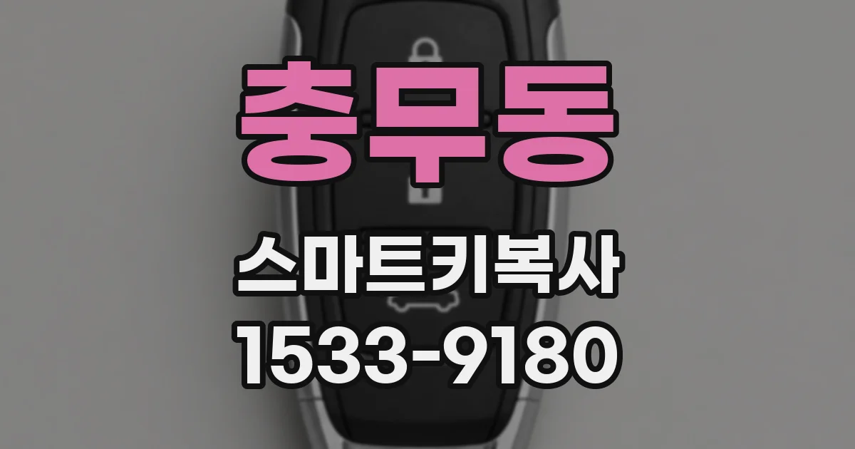 충무동 스마트키복사