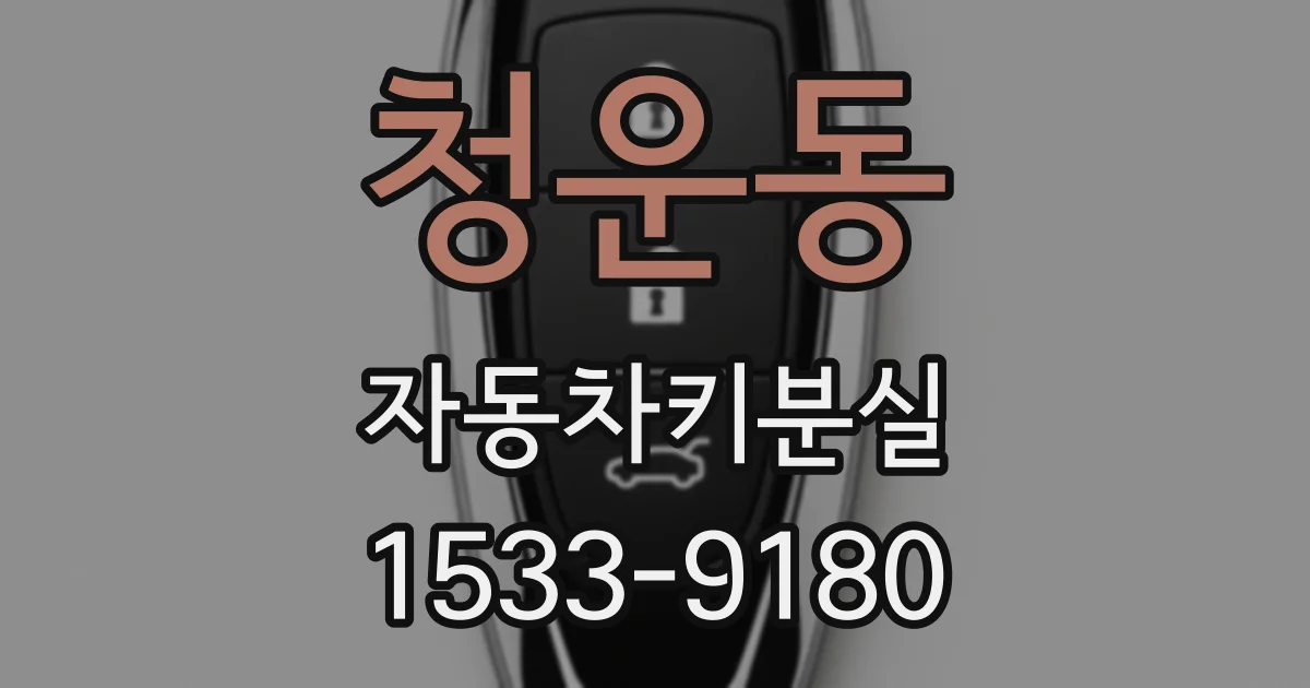 청운동 자동차키분실