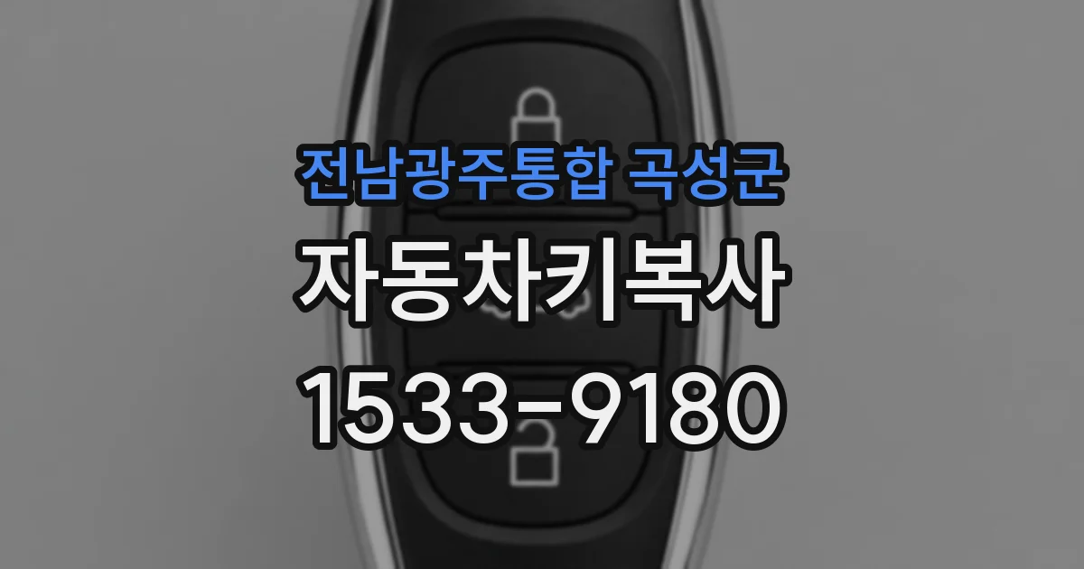 전남광주통합 곡성군 자동차키복사