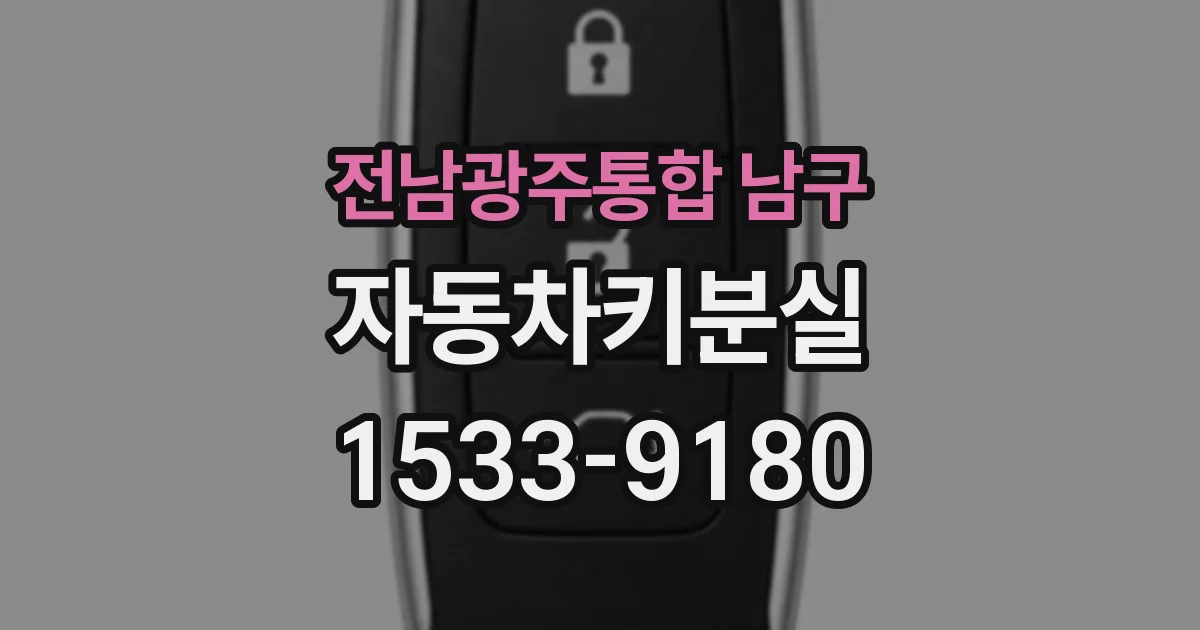 전남광주통합 남구 자동차키분실