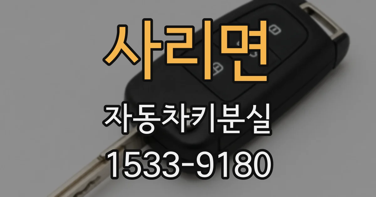 사리면 자동차키분실