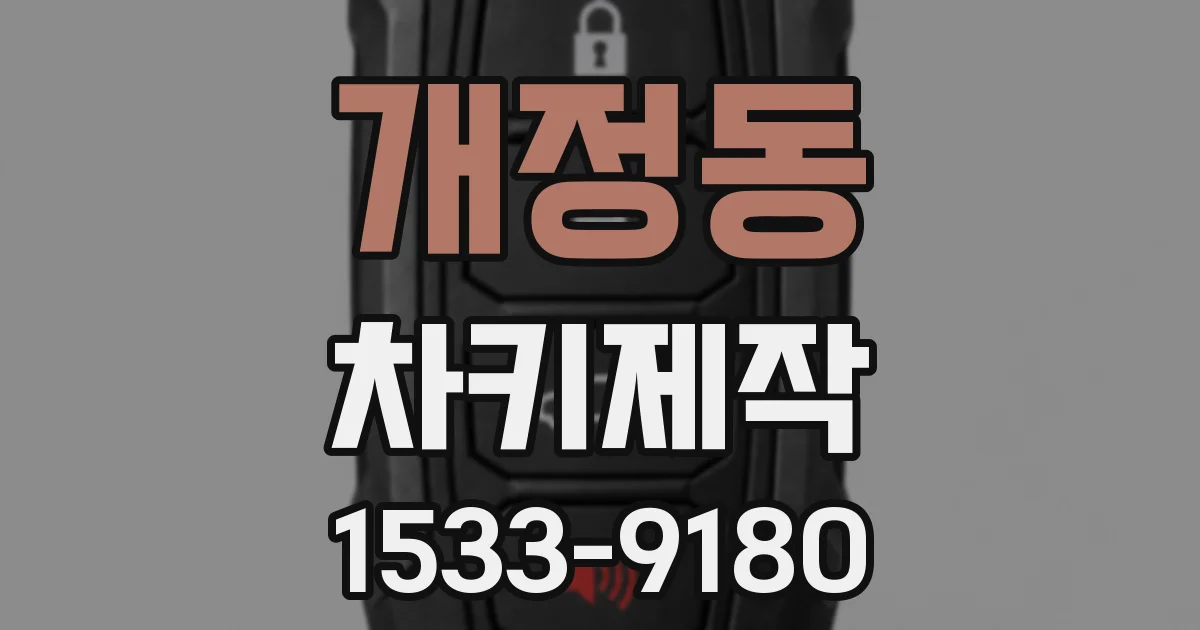 개정동 차키제작