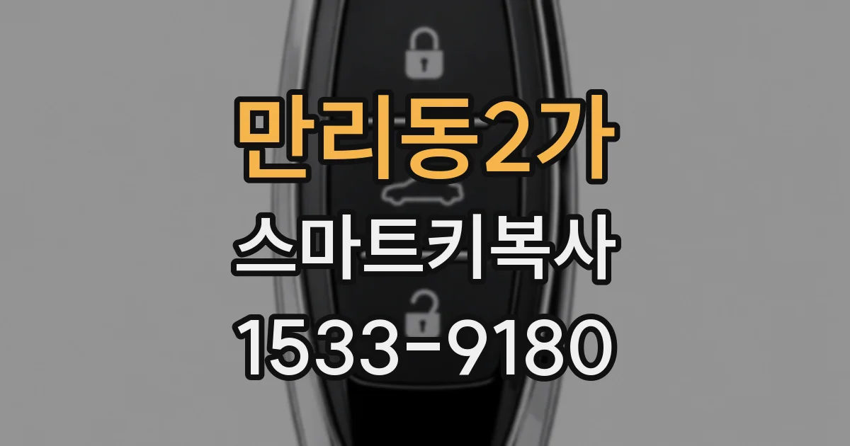 만리동2가 스마트키복사