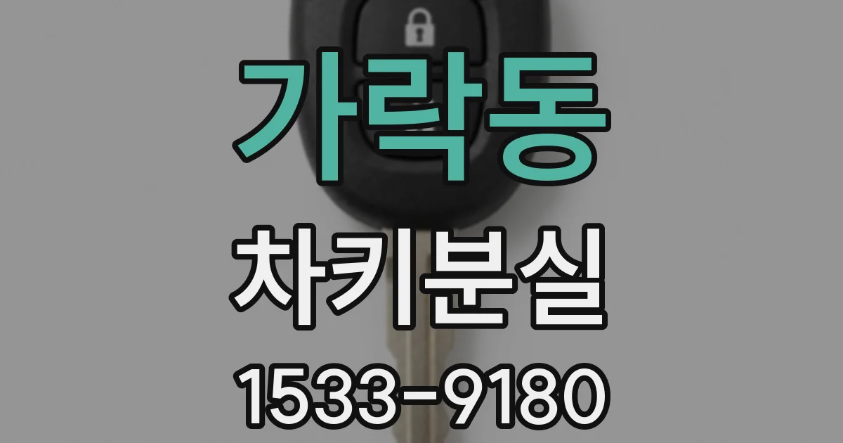 가락동 차키분실