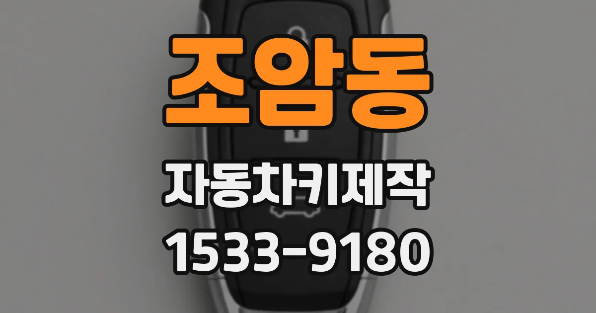 조암동 자동차키제작