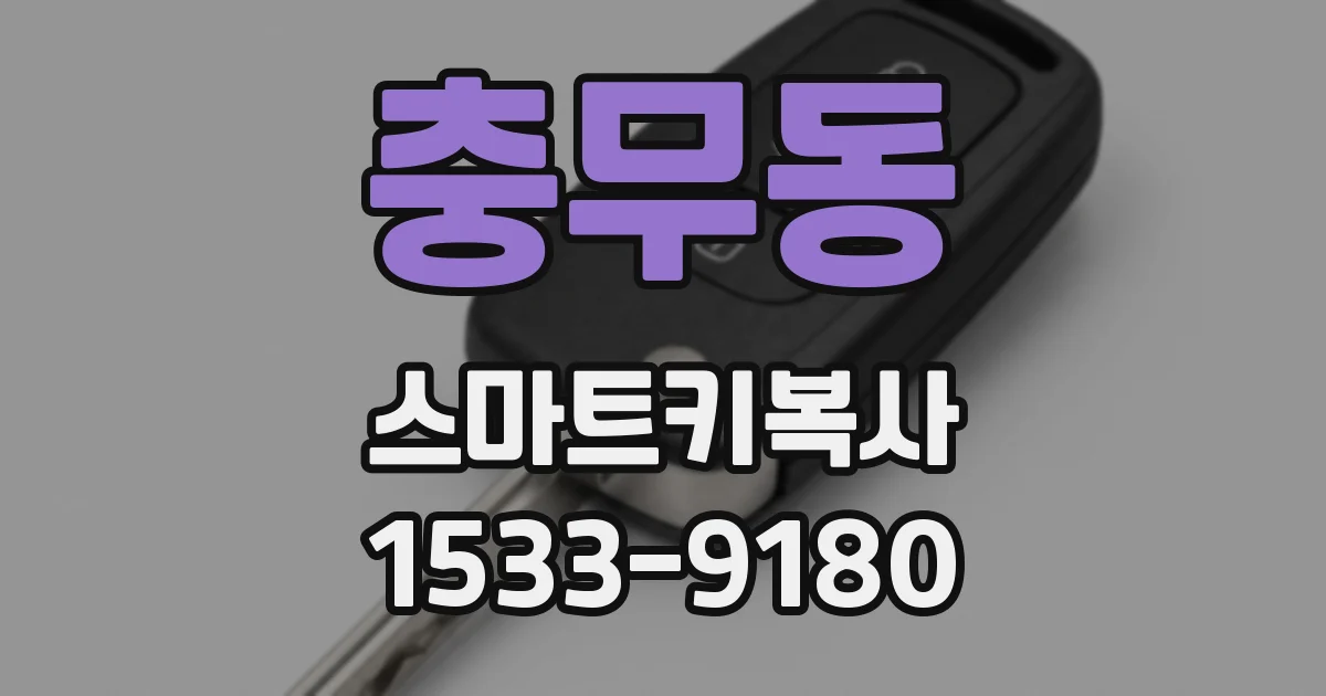 충무동 스마트키복사