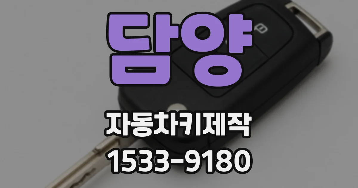 담양 자동차키제작