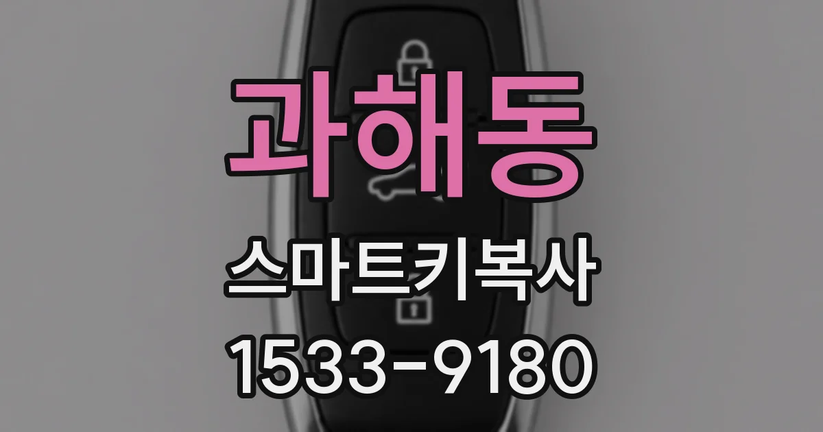 과해동 스마트키복사