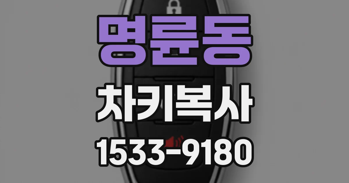 명륜동 차키복사