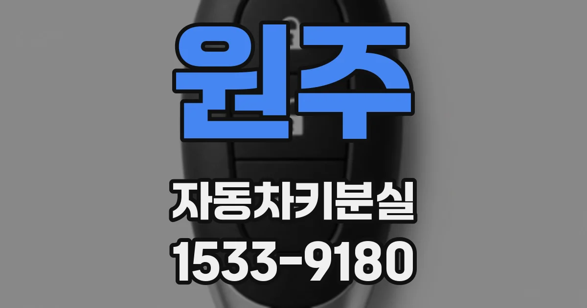 원주 자동차키분실