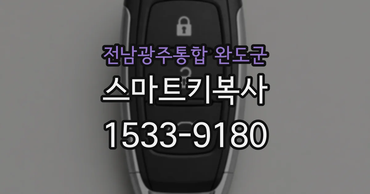 전남광주통합 완도군 스마트키복사