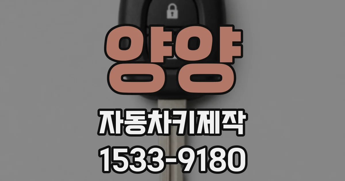 양양 자동차키제작