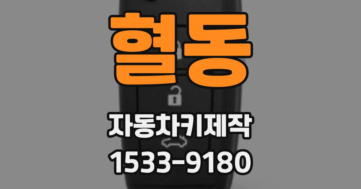 혈동 자동차키제작