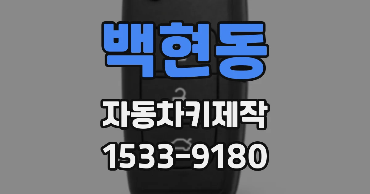 백현동 자동차키제작