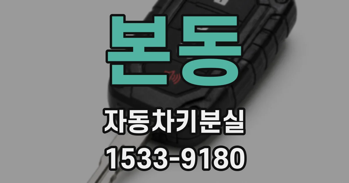 본동 자동차키분실