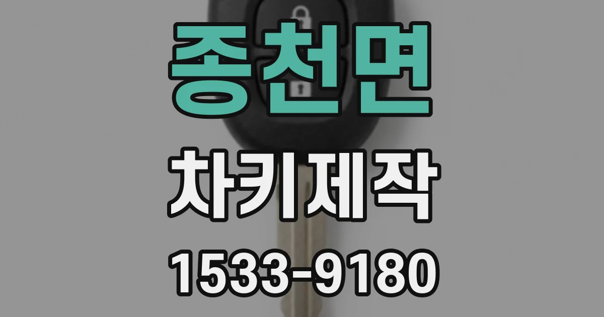 종천면 차키제작