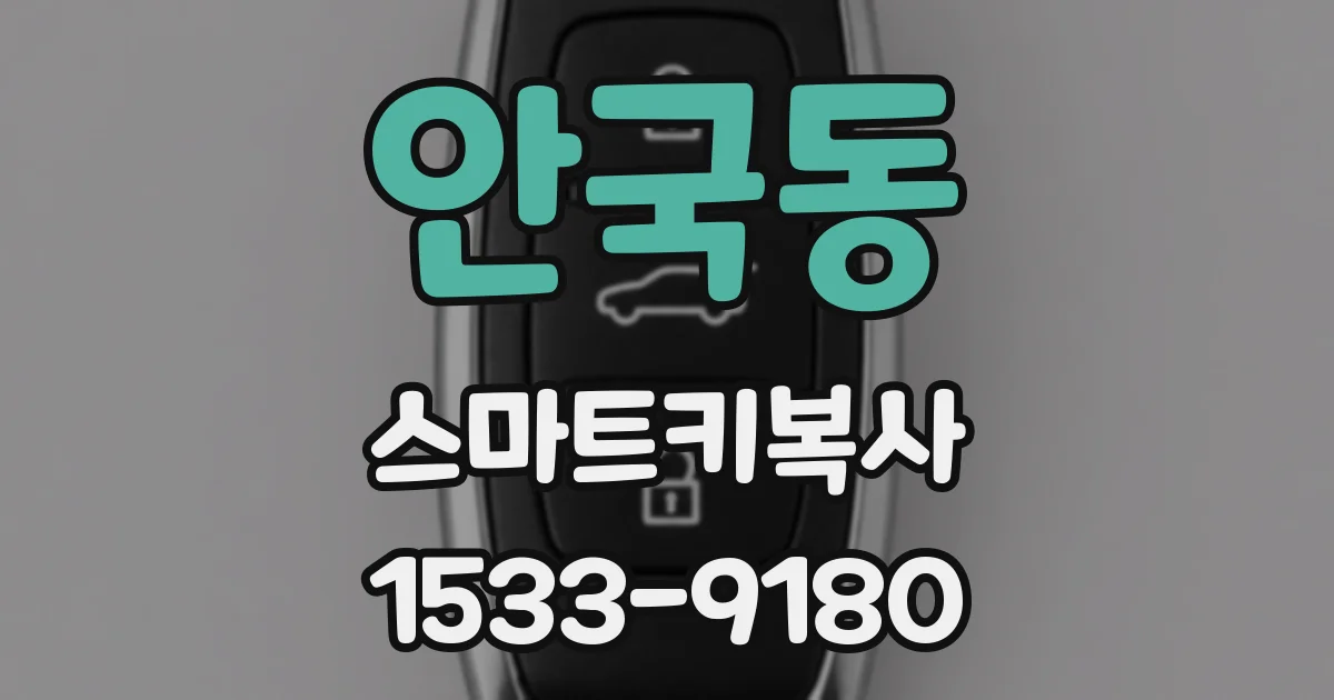 안국동 스마트키복사