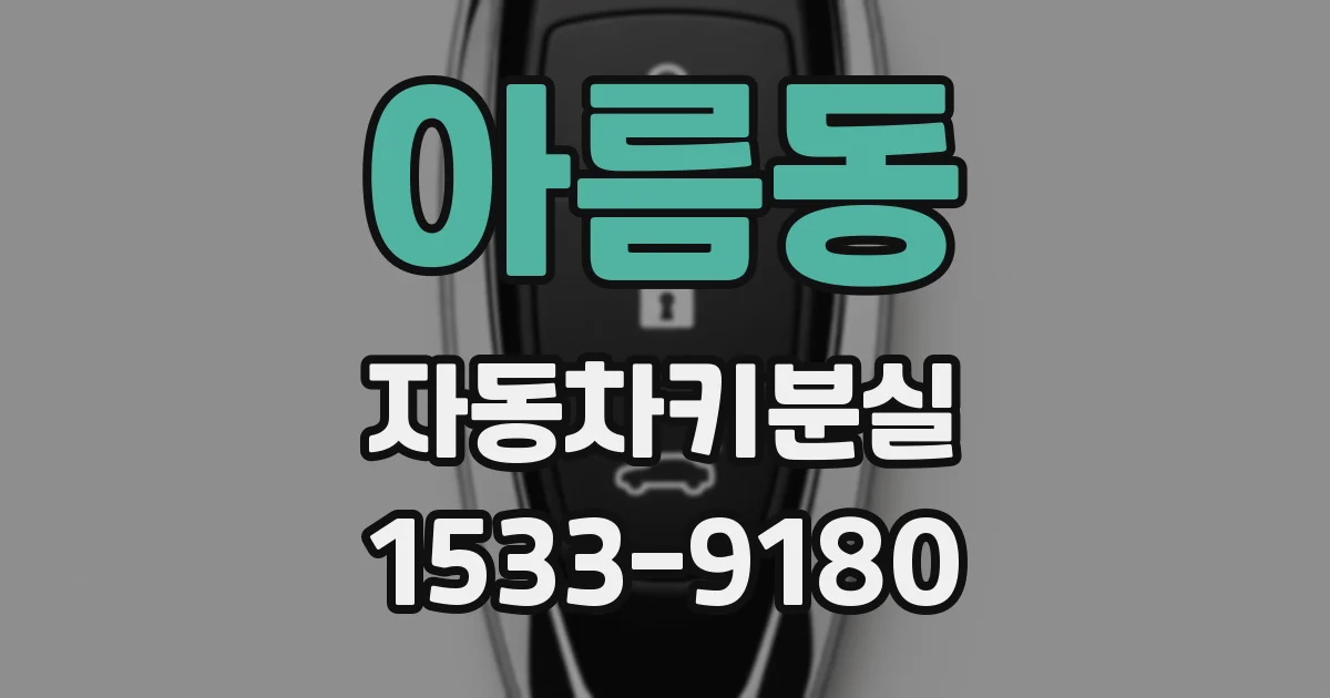 아름동 자동차키분실