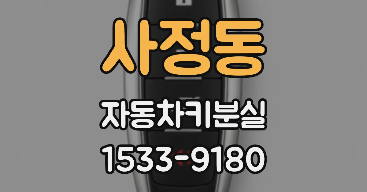사정동 자동차키분실