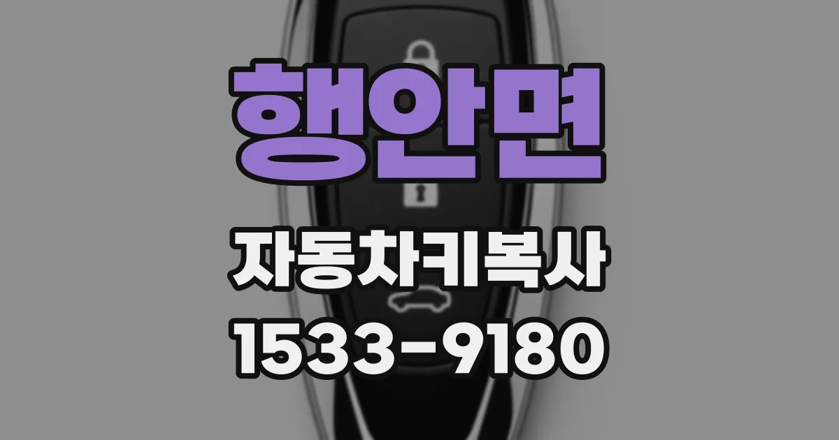 행안면 자동차키복사