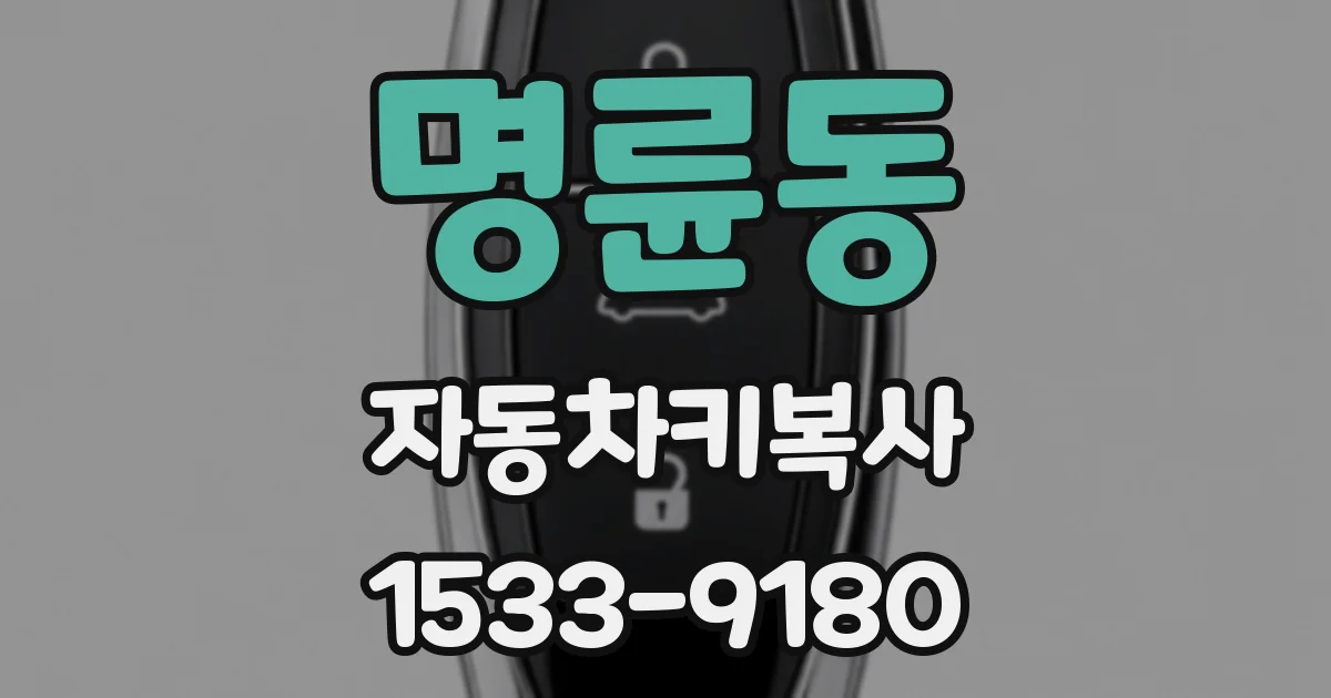 명륜동 자동차키복사