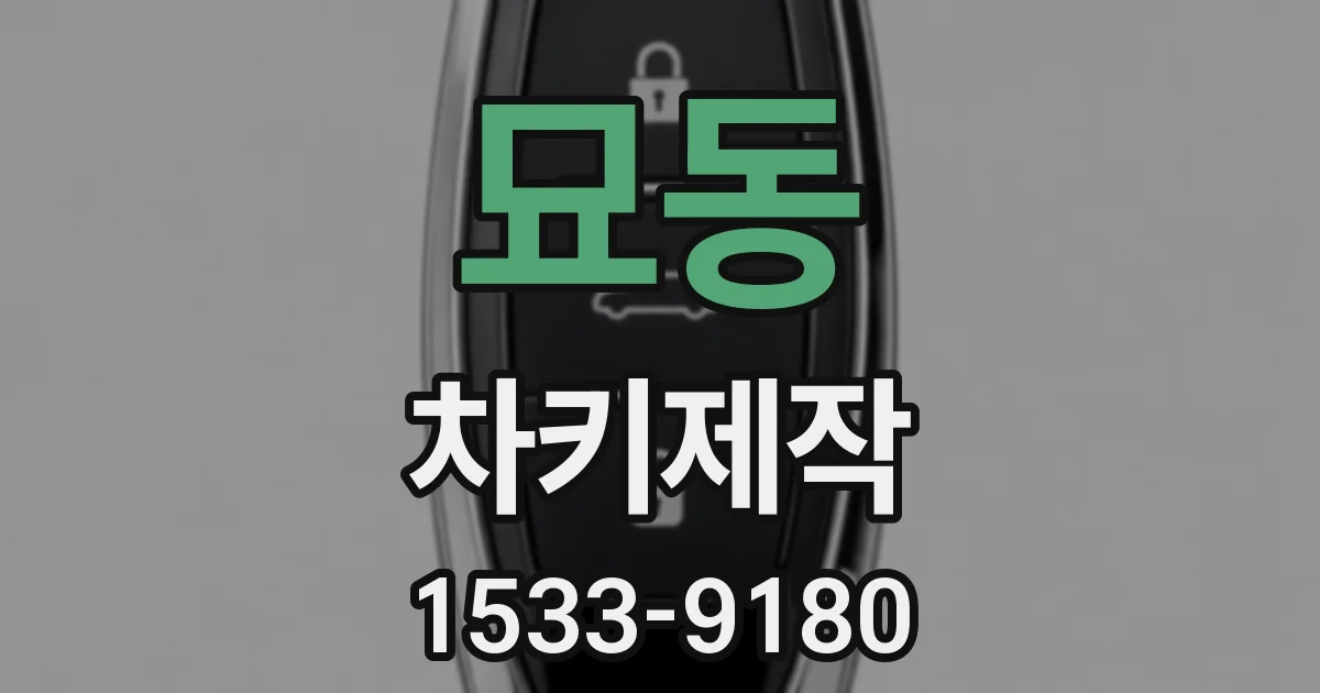 묘동 차키제작