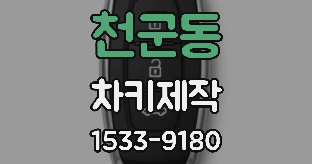 천군동 차키제작