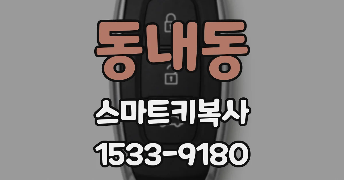동내동 스마트키복사