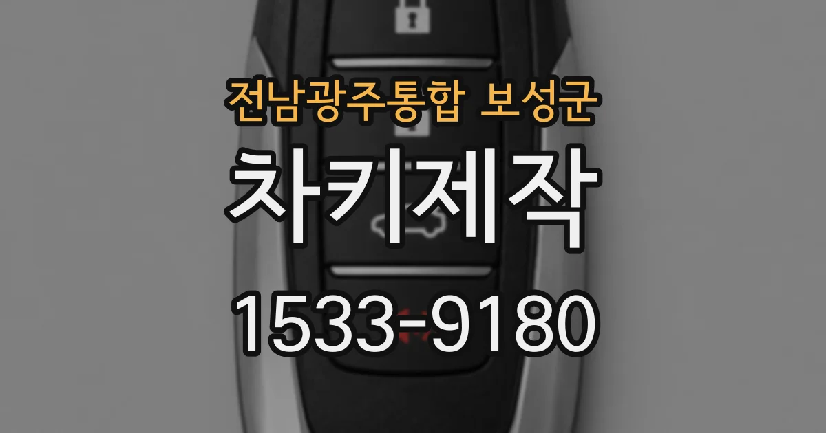 전남광주통합 보성군 차키제작