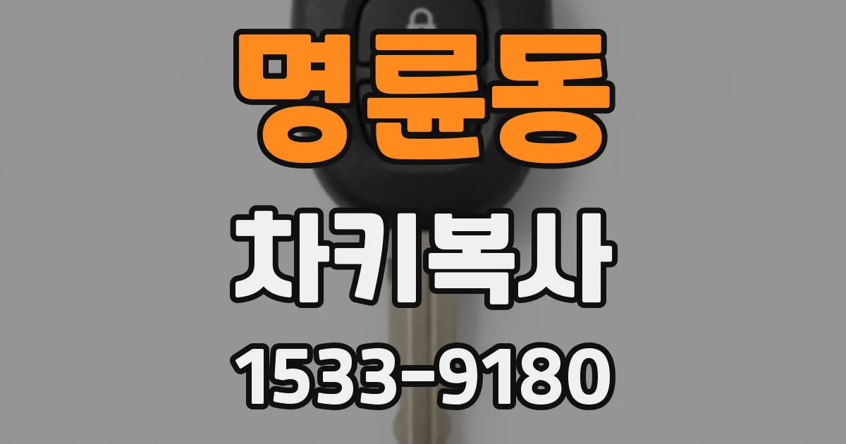 명륜동 차키복사