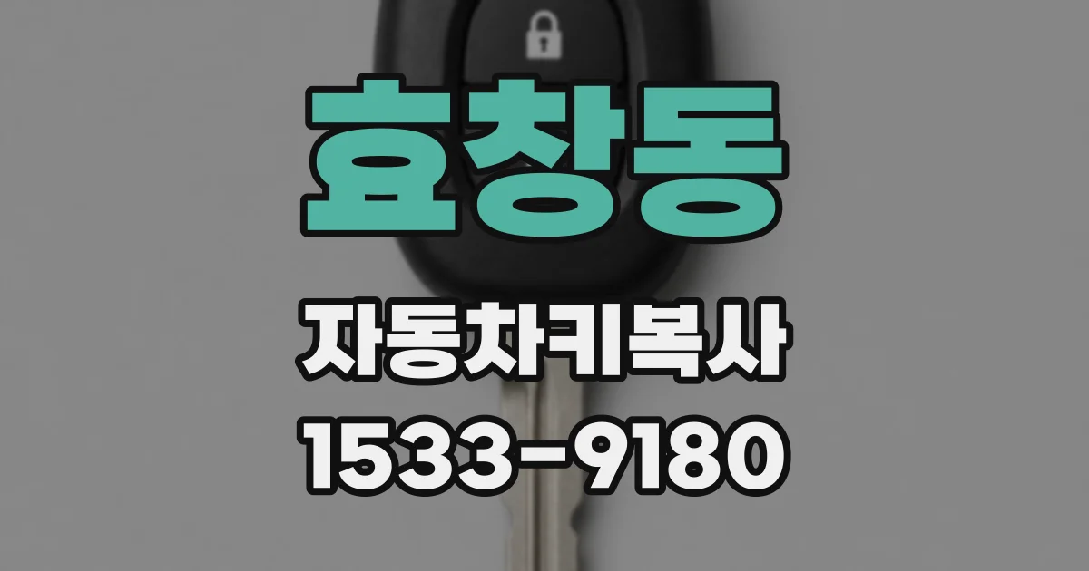 효창동 자동차키복사