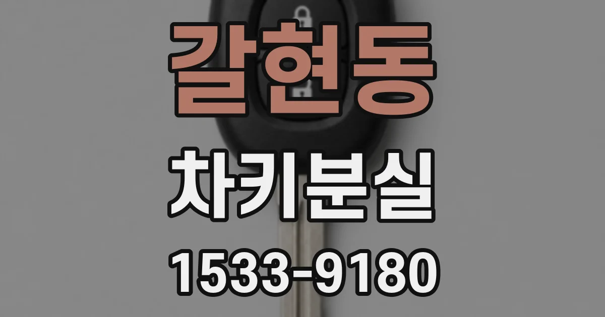갈현동 차키분실